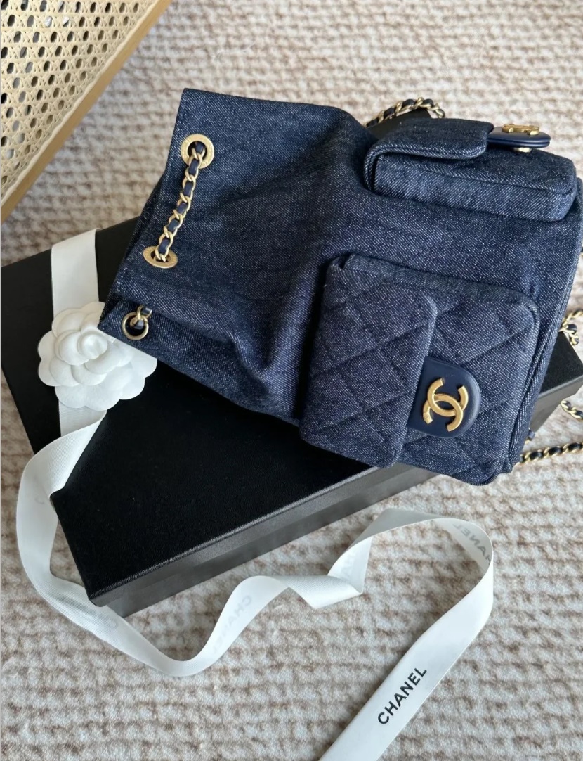 CHANEL 25C 데님 백팩