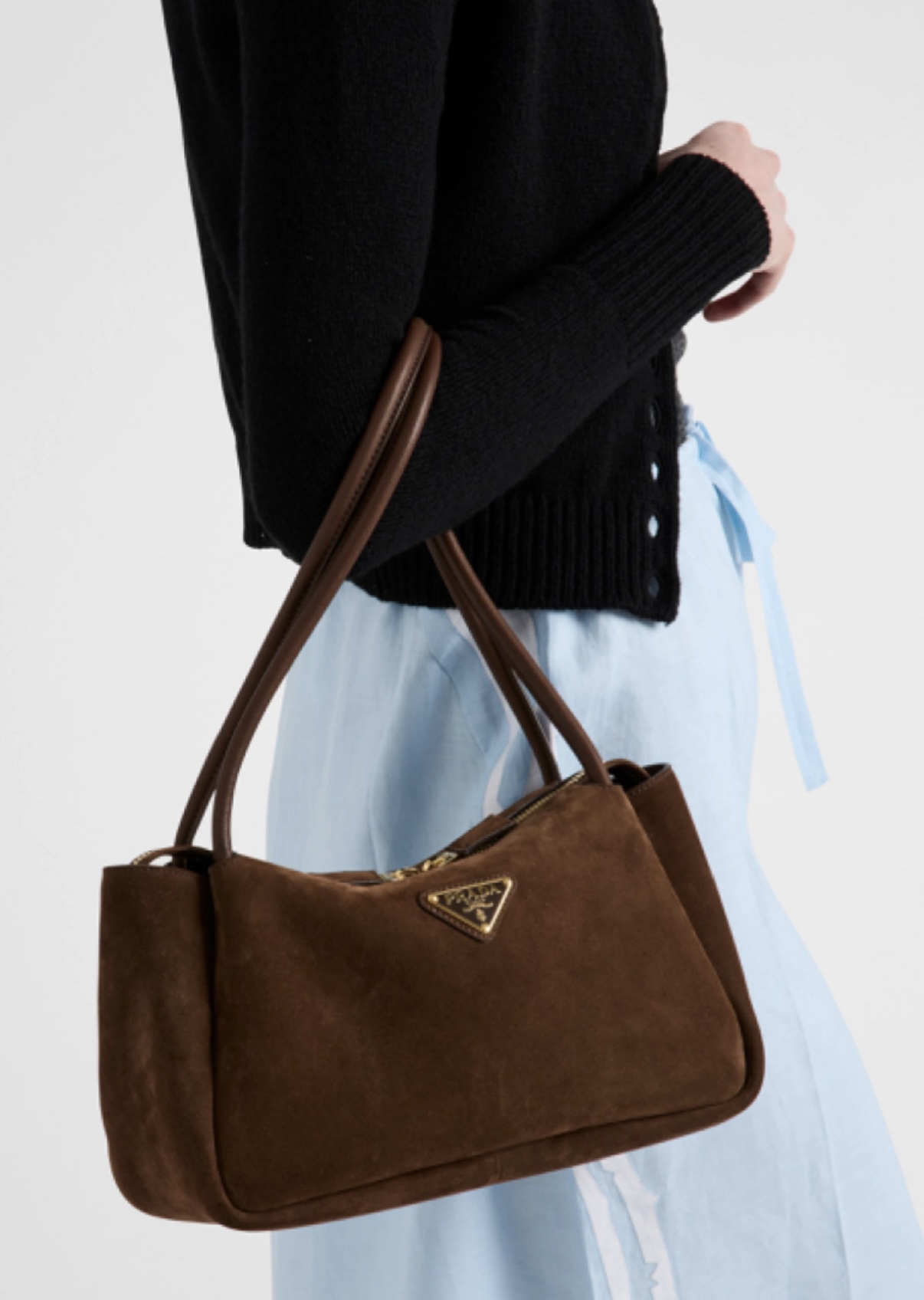 PRADA Suede Hobo Bag