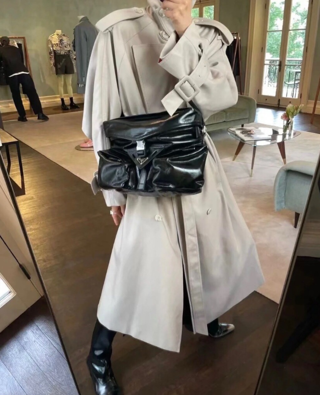 PRADA Leather Messenger Bag