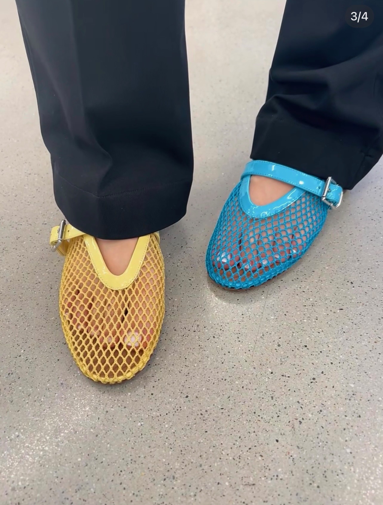 Alaia 알라이아 스웨이드 스톤 발레리나 플랫 (+3color)