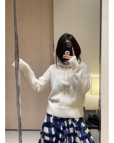 CHANEL 샤넬 캐시미어 후드 니트