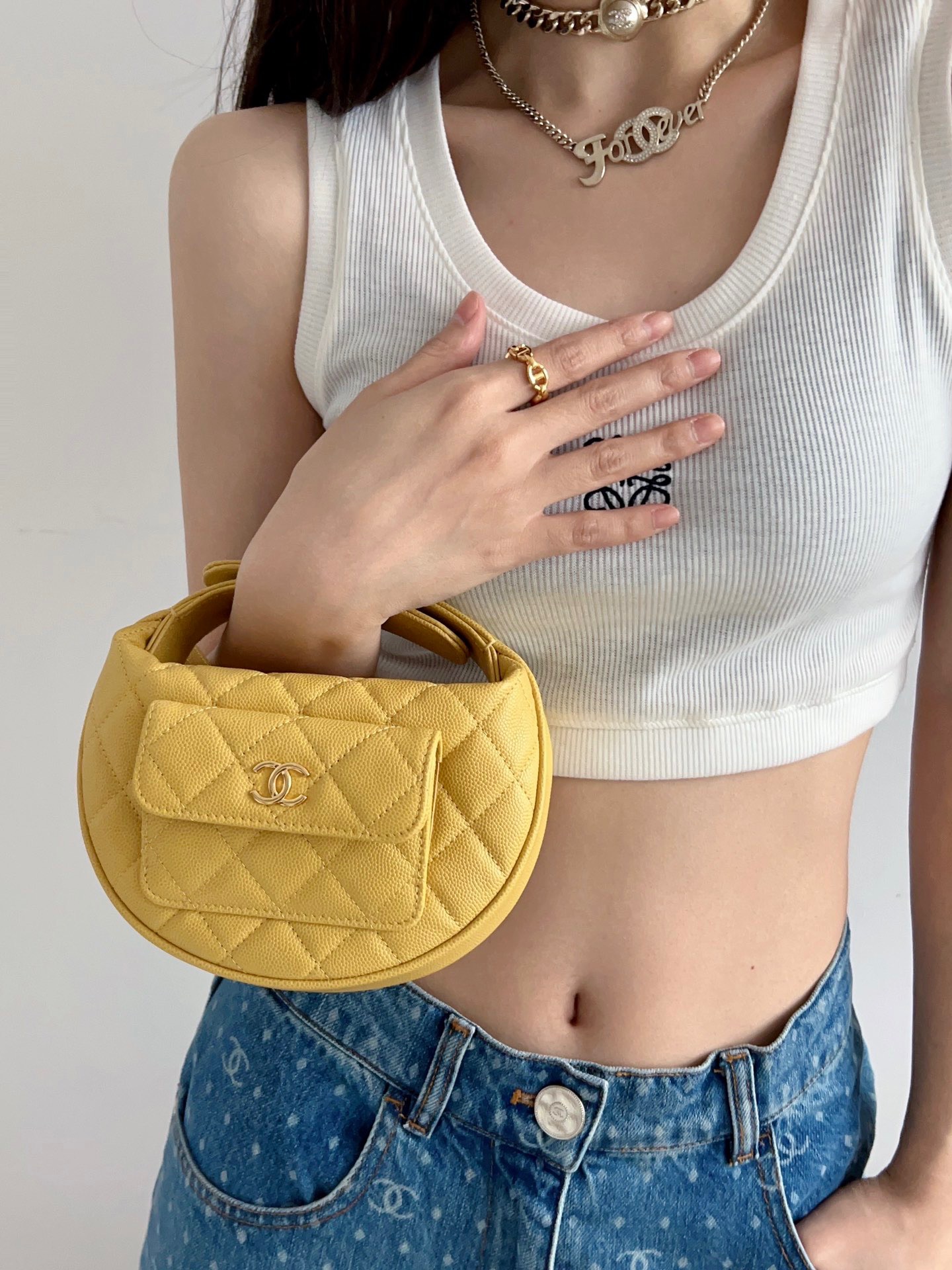 CHANEL Poket Round Pouch Bag