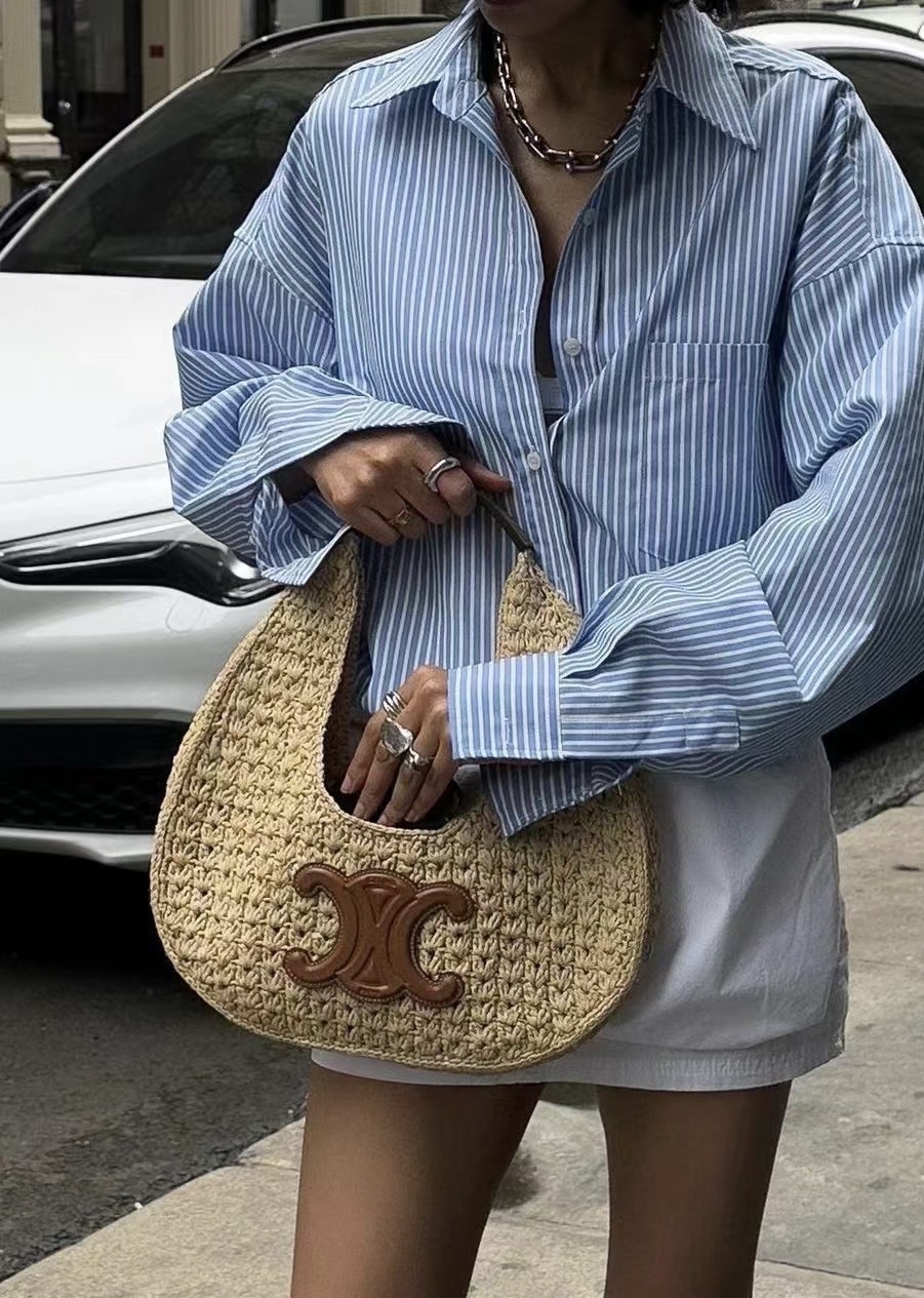 [CELINE] 클래식 파니에 호보백 라피아 카프스킨