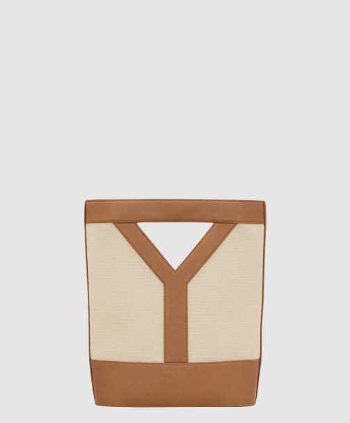 [SAINT LAURENT-생로랑] 캔버스와 가죽 소재의 Y 스몰 버킷백