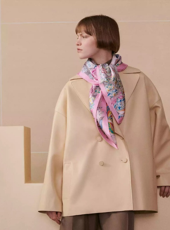 [HERMES] Mille Feuilles de Soie 더블 페이스 스카프 90