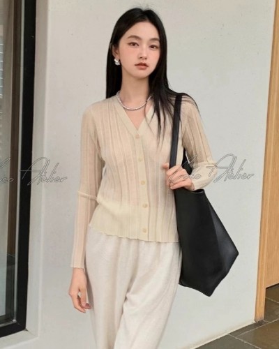 더로우 시스루 가디건