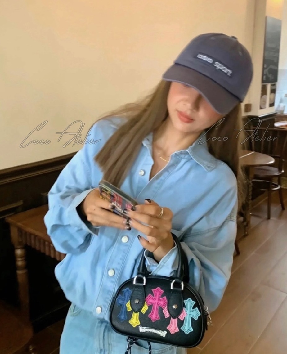 Chrome Hearts 크롬하츠 십자가 레인보우 패치 미니백