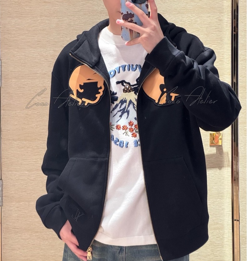 LV 루이비통 패럴 x 니고 콜라보 캐릭터 가죽 후드 지퍼 자켓 (남녀공용)