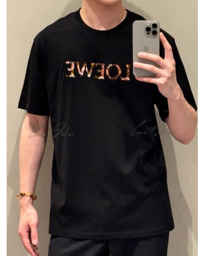 Loewe 로에베 로고 자수 반팔 티셔츠 (남녀공용)