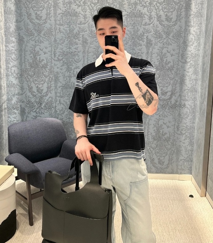 Dior 디올 은방울꽃 자수 PK 셔츠 (남녀공용)