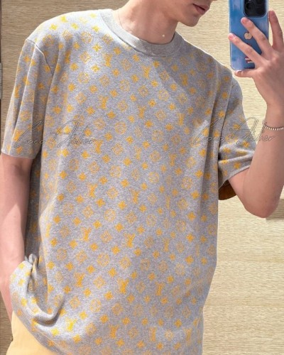 Louis Vuitton 루이 비통 그레이 모노그램 자카드 티셔츠 (남녀공용)