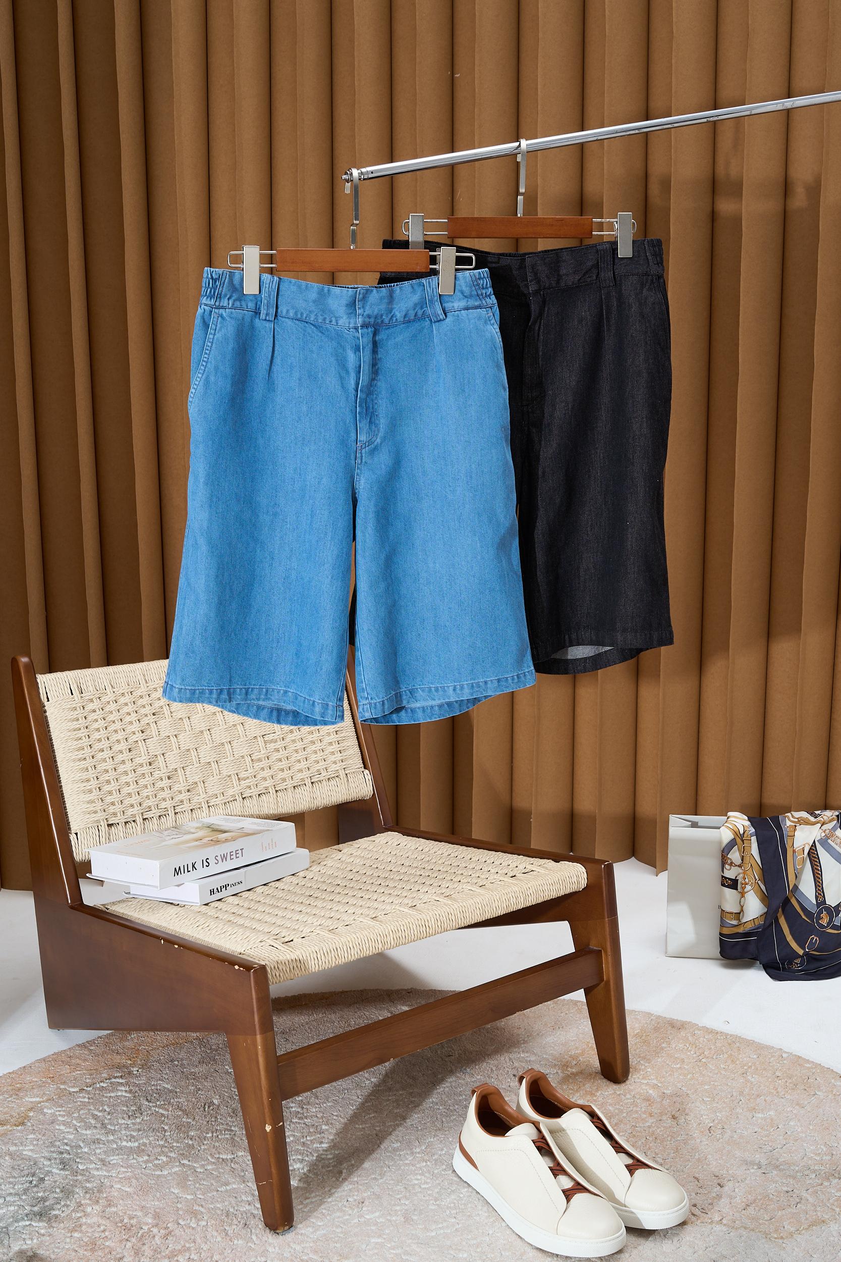 Loro Piana 로로 피아나 밴딩 헤비 워시 데님 숏츠 +2color