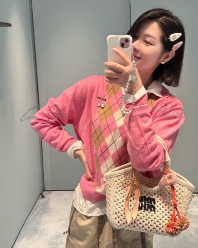 Miumiu 미우미우 아가일 PK 니트
