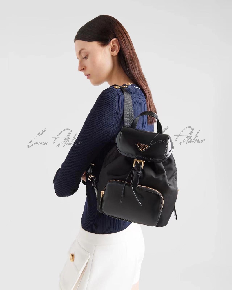 PRADA 프라다 리나일론 레더 백팩 (+2size)