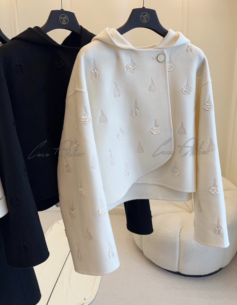 HERMES 에르메스 캐시미어 후드 자켓