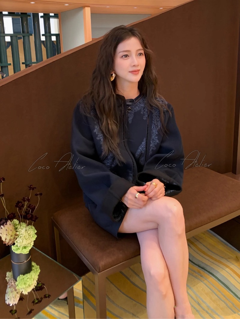 HERMES 에르메스 자수 캐시미어 자켓