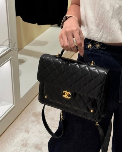 CHANEL 샤넬 탑 핸들 백팩