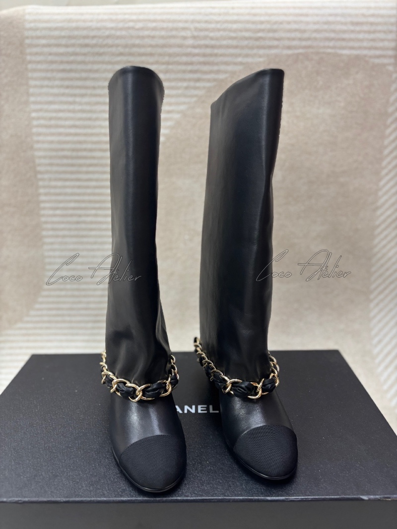CHANEL 샤넬 CC로고 체인 롱 부츠 (+Handmade)