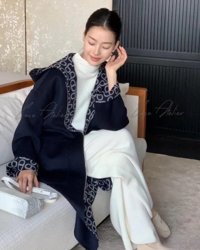 HERMES 에르메스 캐시미어 후드 코트