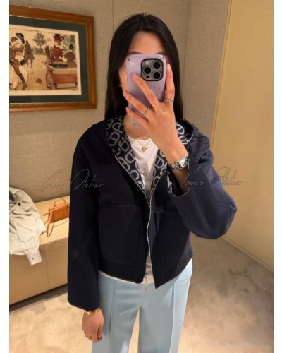 HERMES 에르메스 캐시미어 후드 자켓