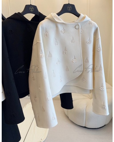 HERMES 에르메스 캐시미어 후드 자켓