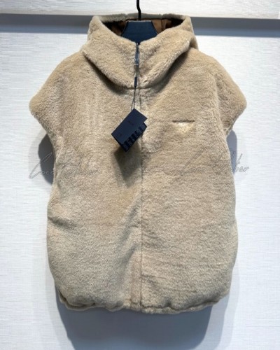 PRADA 프라다 양모 후드 베스트 자켓