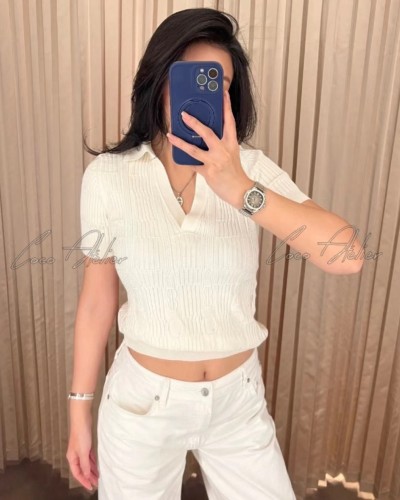 HERMES 에르메스 반팔 니트