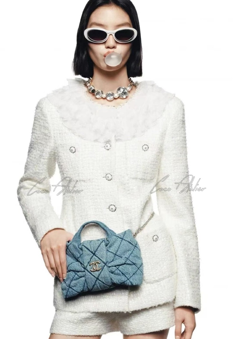 CHANEL 샤넬 25K 데님 보우백