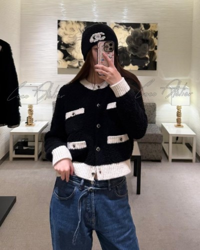 CHANEL 샤넬 배색 가디건