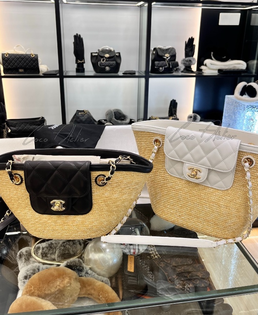 CHANEL 라피아 숄더백 (+2size)