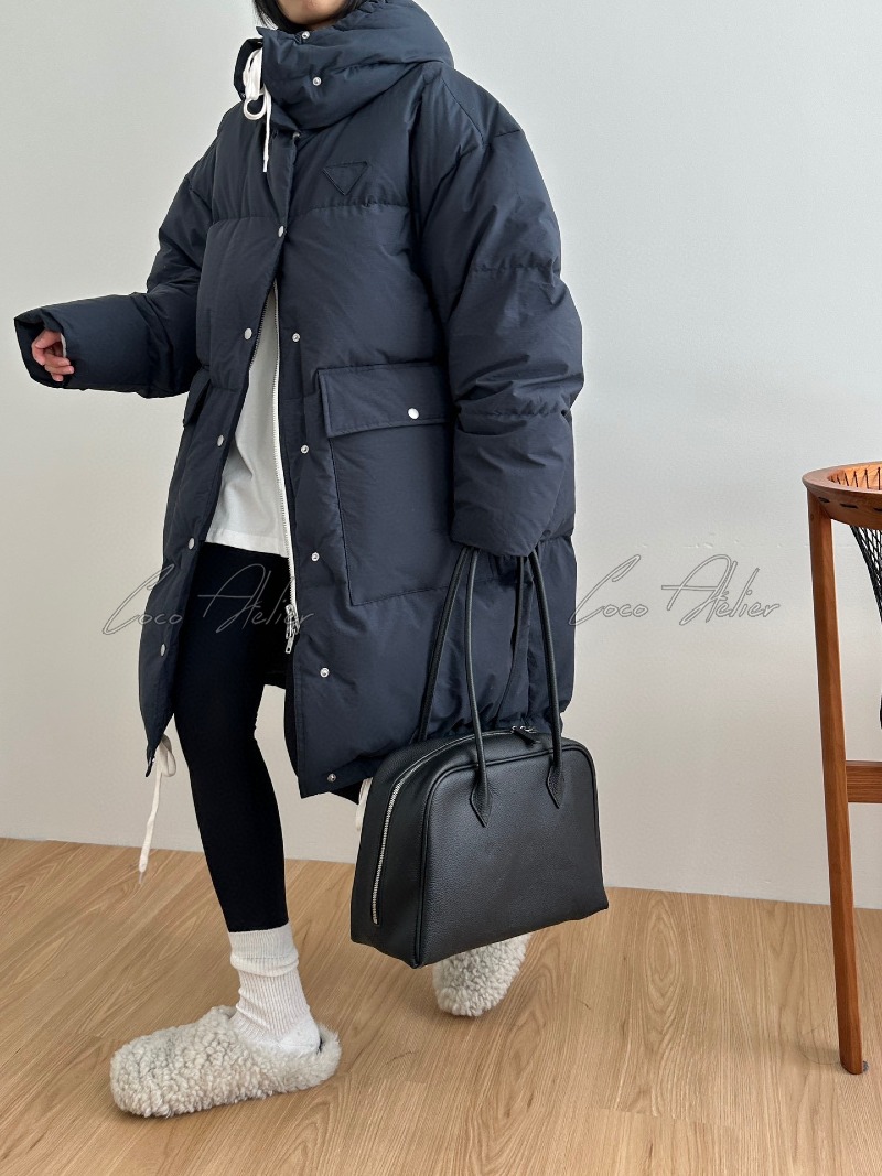 PRADA 프라다 후드 롱 패딩