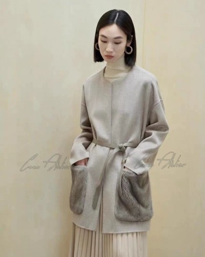 Loro Piana 로로피아나 밍크 포켓 코트