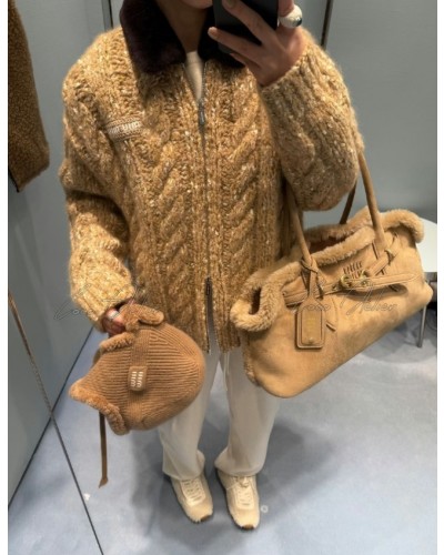 Miumiu 미우미우 꽈배기 니트 집업