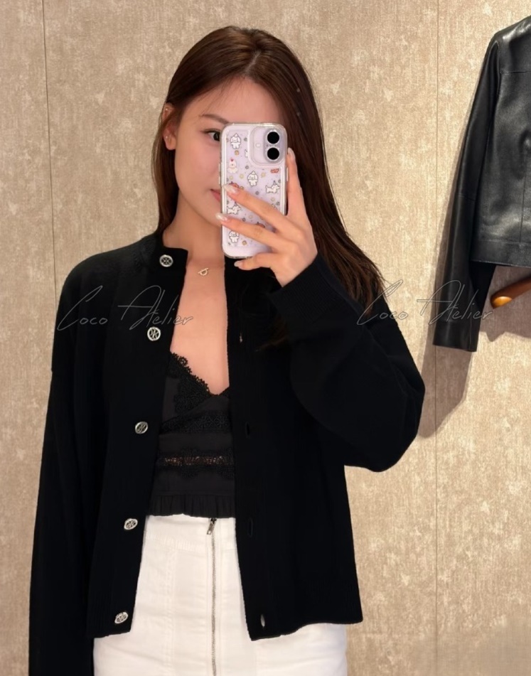 punching cashmere cardigan