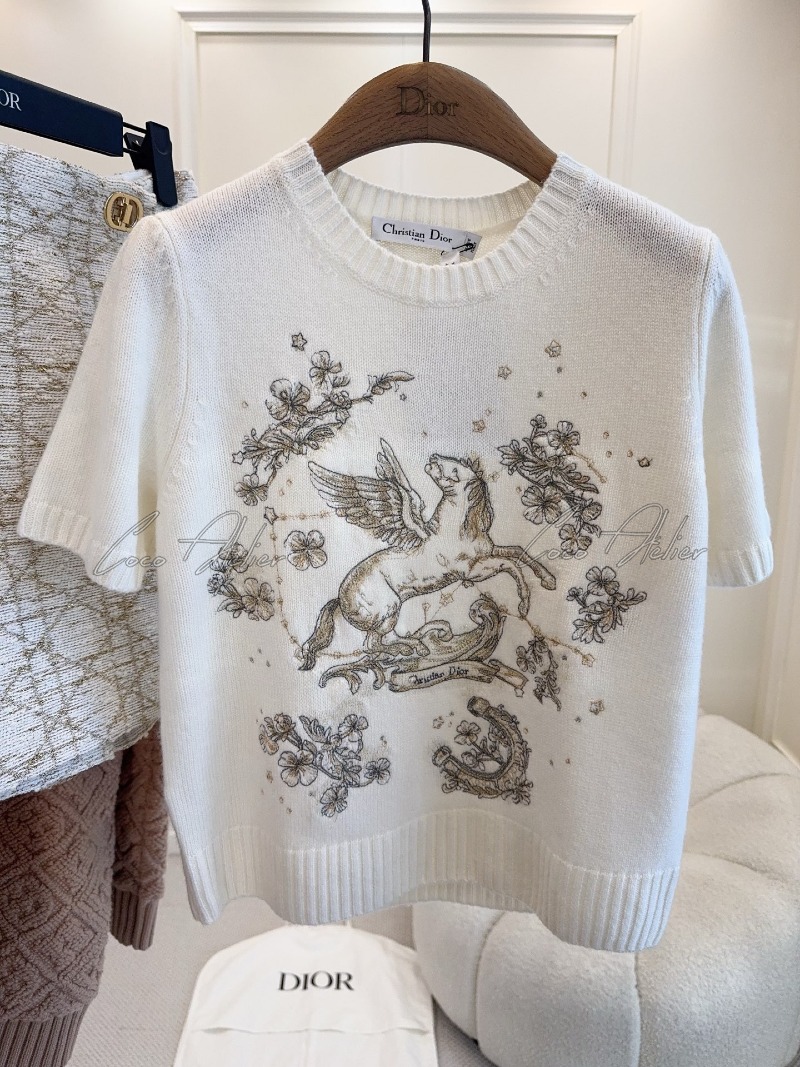 Cashmere short-sleeved knitwear