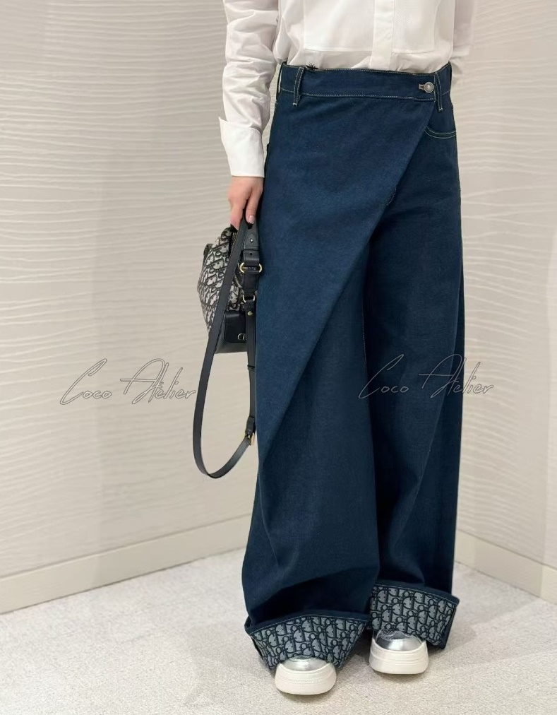 Wrap Oblique denim pants