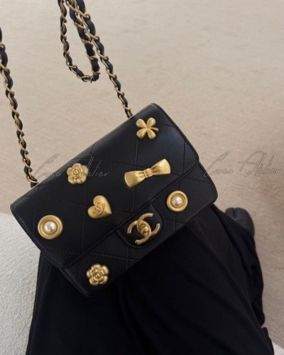 leather chain bucket bag