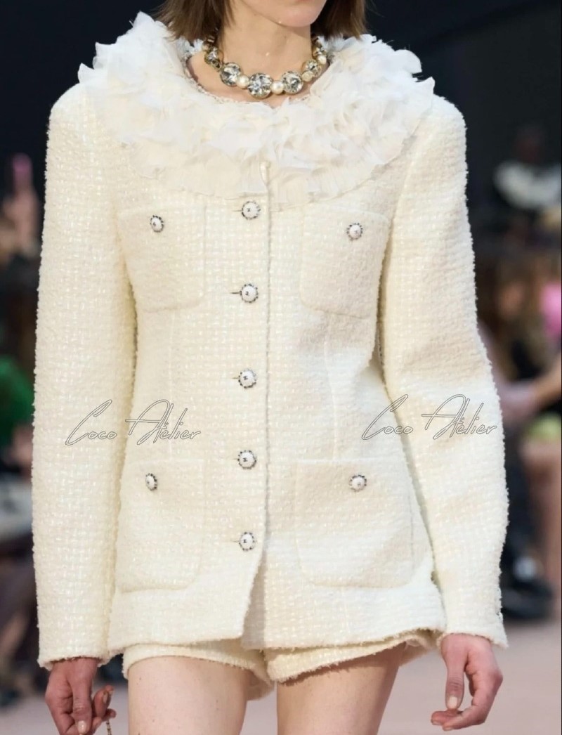 frill tweed jacket
