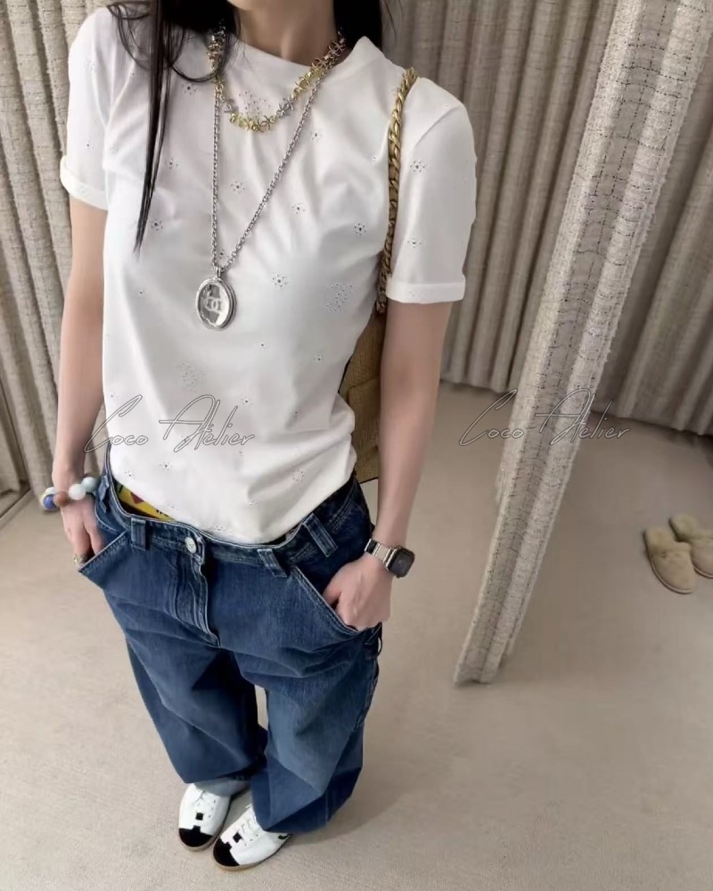 cc embroidered t-shirt(+3color)