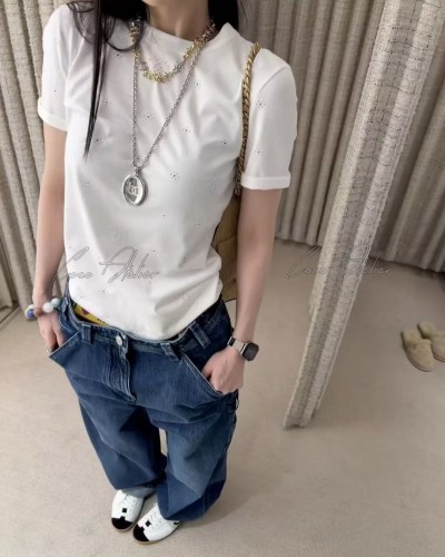 cc embroidered t-shirt(+3color)