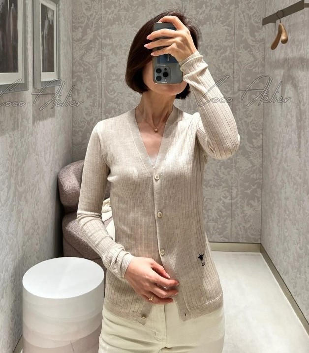 slim ribbed cardigan