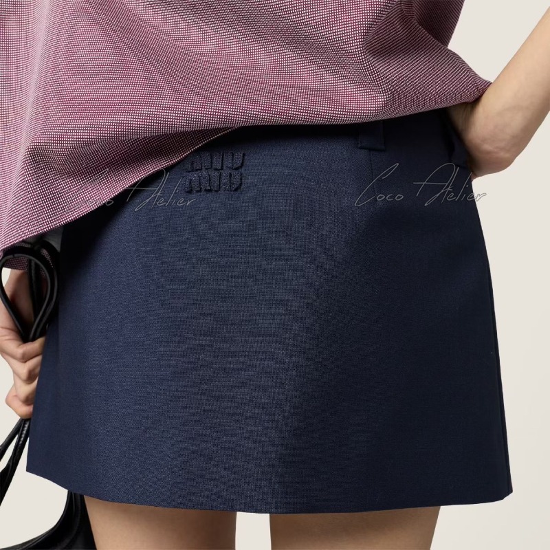 navy mini skirt