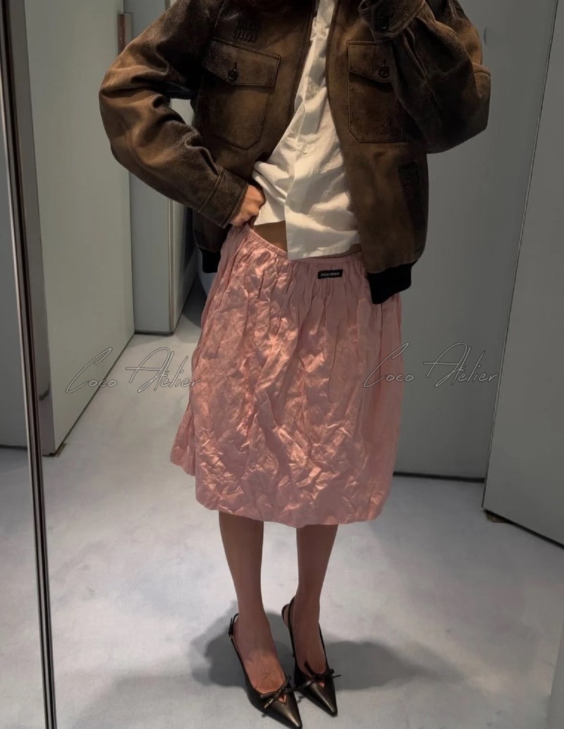 pink layered skirt