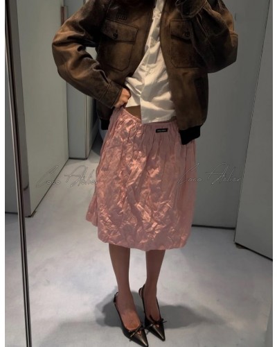 pink layered skirt