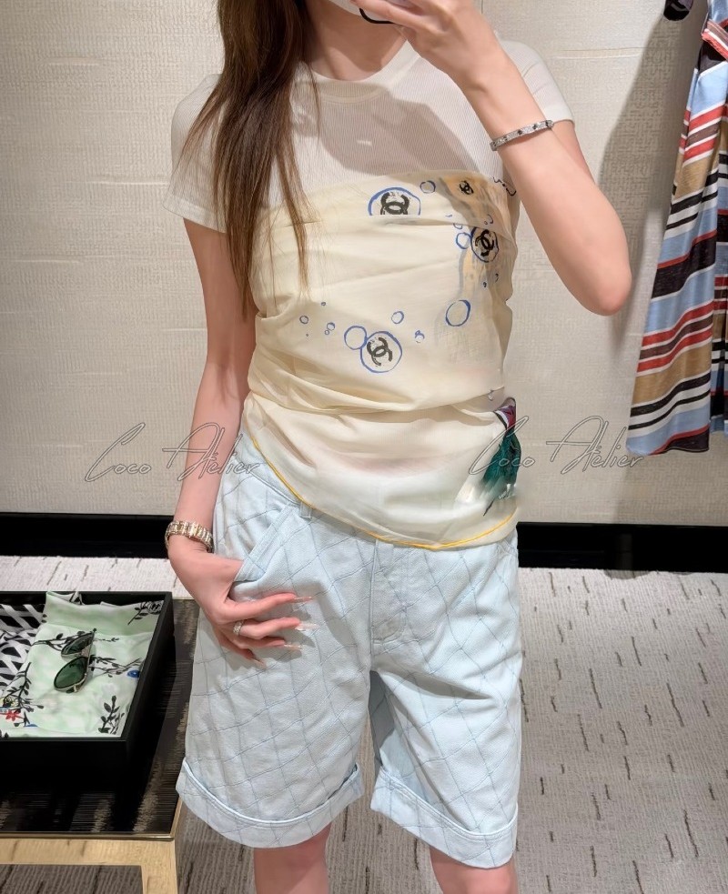 Cotton Denim Pants