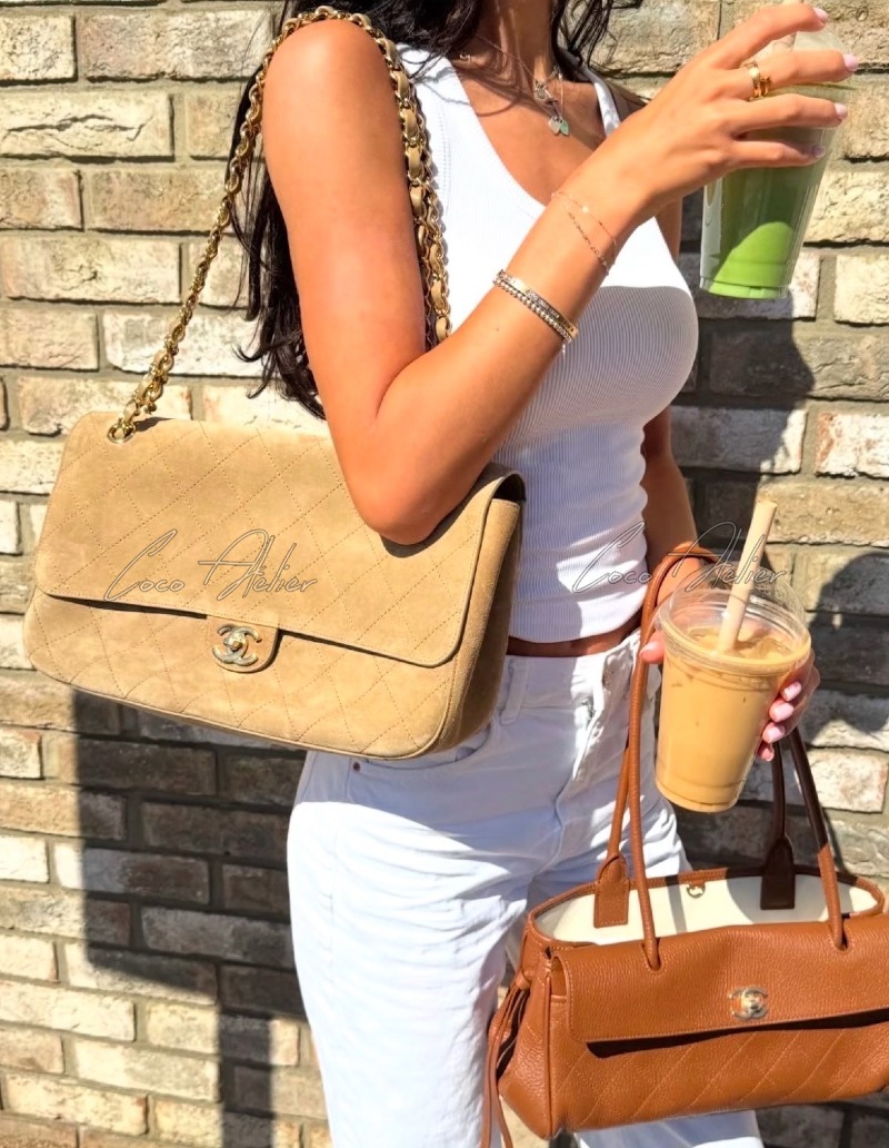 Suede Flapbag