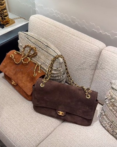 Suede Flapbag