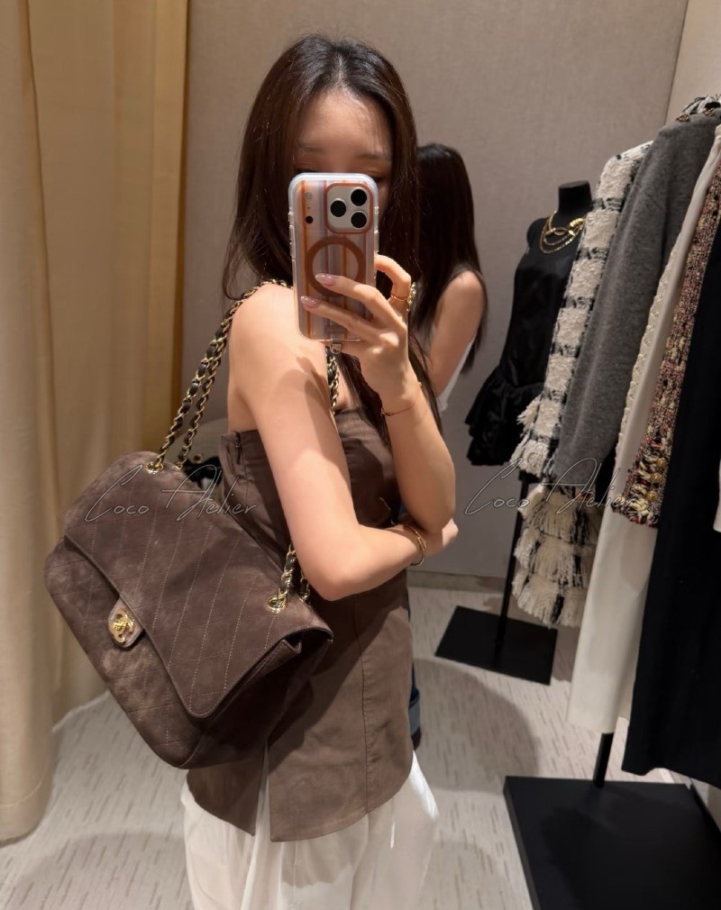 Suede Flapbag