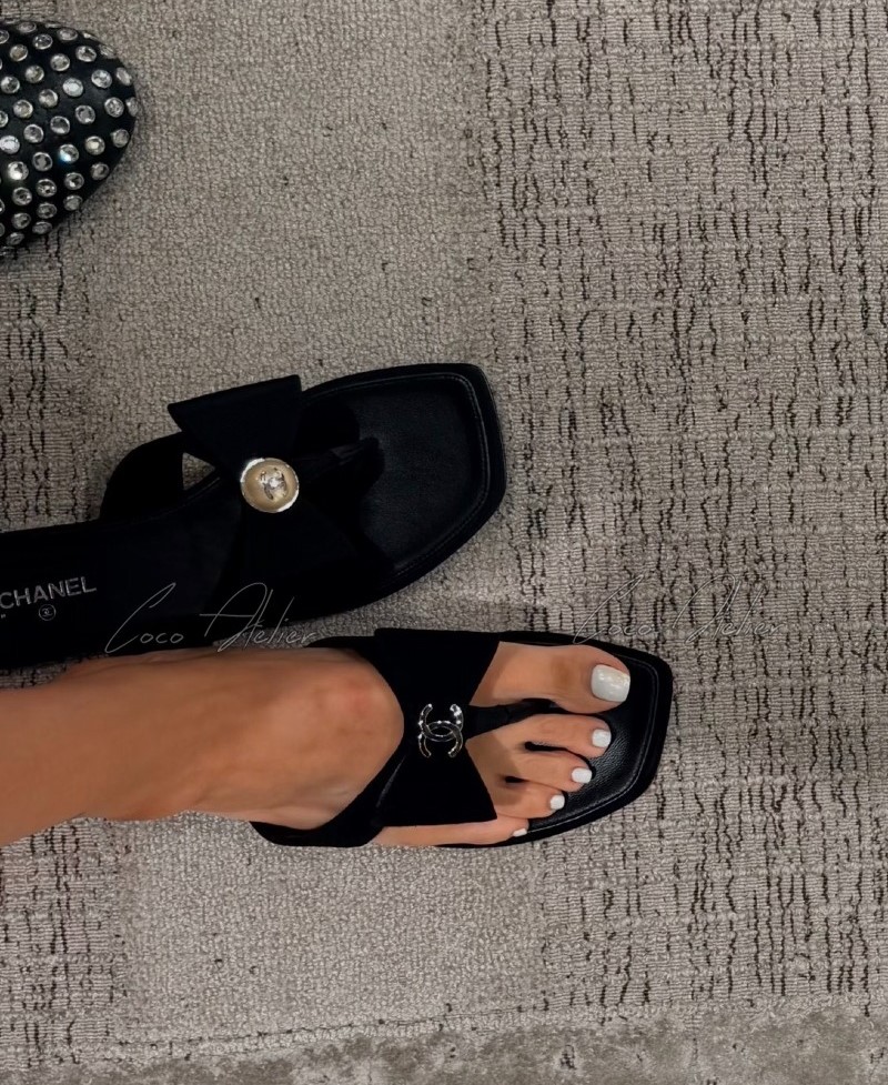 CC ribbon flip-flop sandals(+2color)